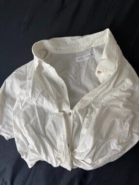 Zara Kids Cropped Button-Up (fits like a cropped tee, women's)